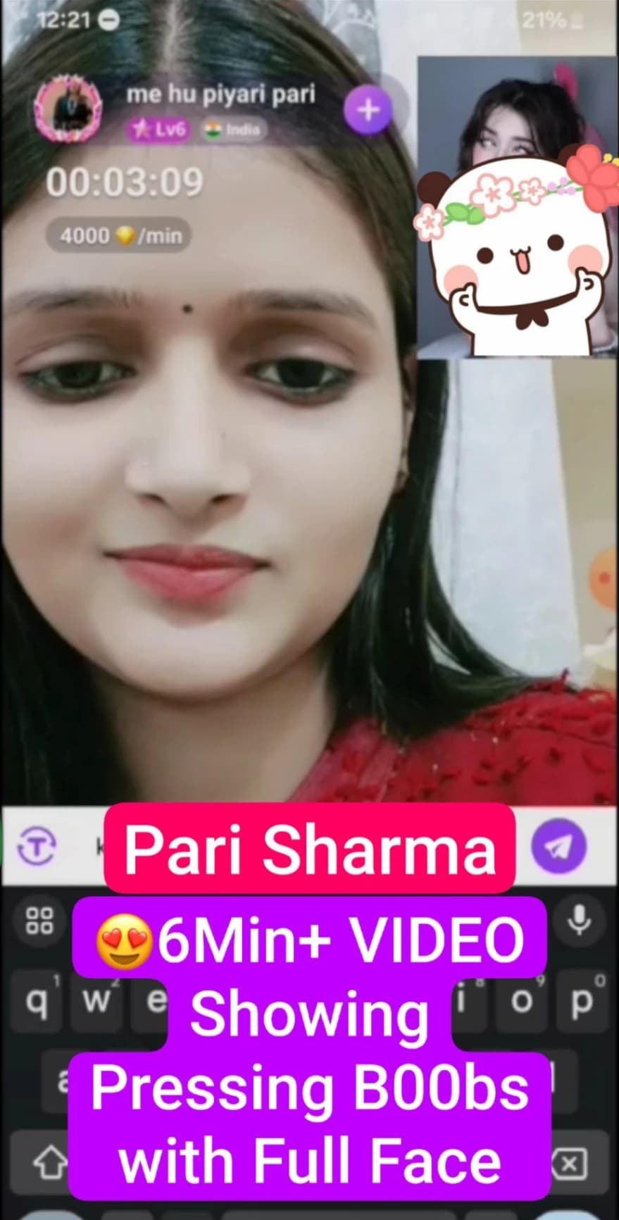 Featured image for Pari Sharma Nude Chamet Live Showing Pressing Boobs with Cute Expressions