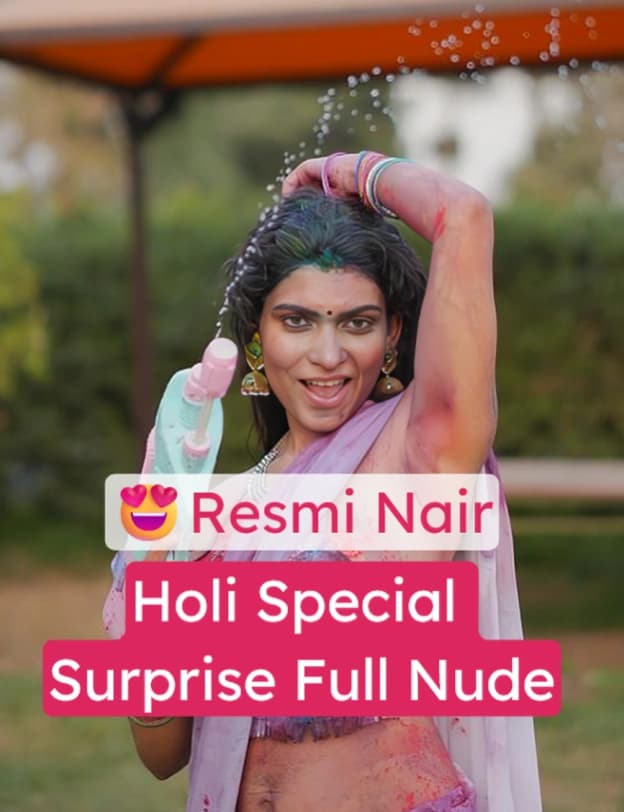 Featured image for Resmi Nair Holi Special Striptease - Full Nude