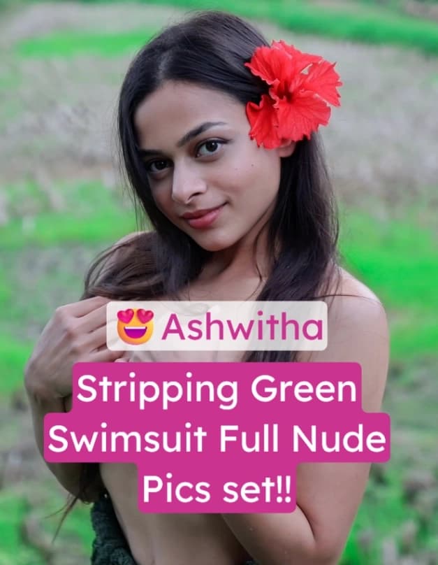 Featured image for Ashwitha Strips Green Swimsuit, Shows Off Her Big Boobs & Pussy Fully Nude