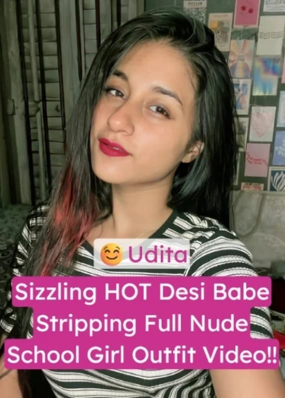 Featured image for Udita aka Arna Naughty Schoolgirl Tease with Tight Pussy in Red Plaid Outfit Full Nude Strip Video
