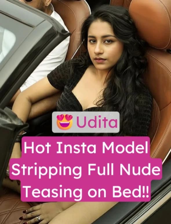 Featured image for Insta Cutie Udita Stripping Nude on Stairs Teasing Topless on Bed