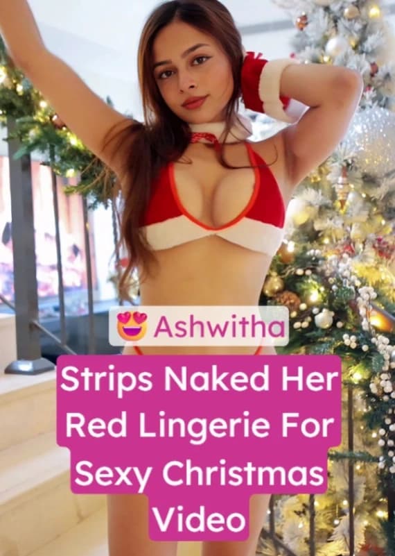 Featured image for ASHWITHA Strips Her Red Bikini and Jiggles Her Huge Boobs